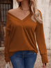 V-Neck Long Sleeve T-Shirt by Simply Love
