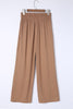 Black Drawstring Elastic Waist Casual Wide Leg Pants