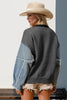 Double Take Star-Pattern Raw-Edge Long Sleeve Sweater by FitiqueFit