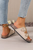 Camel Embroidered Trim Retro Buckle Faux Suede Slippers by Wild and Free Boutique