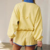 Women's Long-Sleeve Contrast Color 2-Piece Set – Top & Cropped Pants by FitiqueFit