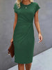 Front Knot Bodycon Midi Dress – Round Neck Sleeveless Tie Dress by FitiqueFit