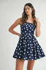 Polka Dot Mini Dress with Ricrac Trim Strap For Women – Playful Polka Dot Design, Unique Ricrac Trim, Fluttering, Chic Mini Dress for Casual or Summer Events by Stevvex