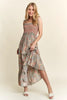Smocked Printed Square Neck Tie Shoulder Cami Dress For Women – Trendy Smocked Cami Dress with Square Neckline, Tie Shoulders, and Playful Print for a Chic Summer Look by Stevvex