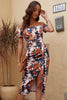 Charming Printed Off-Shoulder Midi Dress with Slit Classy & Feminine Look by Stevvex