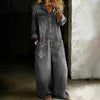 Women's Vintage Washed Wide-Leg Jumpsuit with Pockets by FitiqueFit