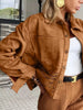 Solid Color Faux Suede Hollowed Detail Retro Style Jacket by Wild and Free Boutique