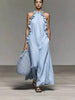 Halter Neck Ruffled Sleeveless Dress – Loose Fit Flowy Dress With Pockets by FitiqueFit