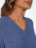 Ribbed Knit V-Neck Long Sleeve T-Shirt by Simply Love