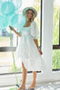 New Summer Dot Flounce Sleeve Smocked Tiered Midi Dress – Fluttering, Charming Swiss Dot Dress with Flounce Sleeves, Smocked Waist, and Tiered Design by Stevvex