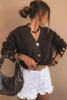 Fiery Red Heart Metal Button V Neck Cardigan Sweater by Wild and Free Boutique