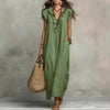 Women's Sleeveless Ruffle Pocket Maxi Dress by FitiqueFit