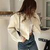 Women's Solid Color Long Sleeve Baseball Jacket by FitiqueFit