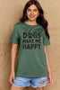 Simply Love Full Size DOGS MAKE ME HAPPY Graphic Cotton T-Shirt by Simply Love