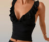 Women's Ruffle Trim Bikini Three-Piece Swimsuit Set by FitiqueFit