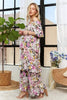 Layered Floral Off-Shoulder Short Sleeve Maxi Dress – Elegant Off-Shoulder Maxi Dress with Layered Floral Pattern for a Romantic Look by Stevvex