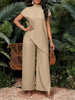 Asymmetrical Sleeveless Top & Pants Set – Women’s Two-Piece by FitiqueFit