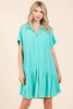 New Summer Linen Blend Button Down Shirt Mini Dress For Women – Fluttering, Casual, Timeless and Versatile Wardrobe Staple by Stevvex