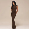 Sleeveless Bodycon Dress with Back Split – High Waist Sheath Dress by FitiqueFit