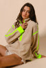 BiBi Contrast Edge Half Zip Up Sherpa Jacket by FitiqueFit