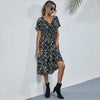 V-Neck Floral Print A-Line Satin Maxi Dress | 8 Colors by FitiqueFit