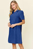 Double Take Full Size Texture Collared Neck Short Sleeve Dress Textured Dress For Women by Stevvex