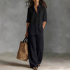 Women's Bohemian Cotton-Blend Top & Pants Set – Resort Lounge Co-ord by FitiqueFit