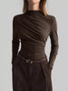 Elegant Drape Front Long Sleeve T-Shirt by Simply Love