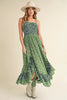 Ditsy Floral Ruffled Hem Maxi Cami Dress For Women –Romantic Floral Print, Flowy Maxi Length, Feminine & Elegant Design for Casual & Special Occasions by Stevvex