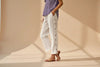 Cropped Pants With Decorative Buttons Along the Side Seams by FitiqueFit
