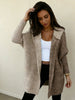 Women’s Color Block Hooded Knitted Cardigan – Plus Size Mid-Length Sweater Coat by FitiqueFit