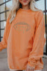 Black Football Graphic Game Day Embroidered Corded Sweatshirt by Wild and Free Boutique