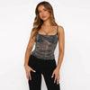 New Sexy Mesh Leopard-Print Fake Two-Piece Camisole Top by My Store