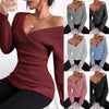 Women's Off-Shoulder Crossover Knit Sweater – Slim Fit Long Sleeve by FitiqueFit