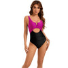 V-support Hollow Backless One-piece Swimsuit For Women