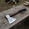 Norse Style Camp Hatchet with Leather Wrapped Handle by JW SteelCrafts