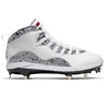 "Cement” Jordan 10 Retro Cleats by Stadium Custom Kicks