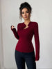 Twist Front Ring Detail Long Sleeve T-Shirt by Simply Love