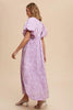 Romantic Floral Detail Puff Sleeve Dress Feminine Elegant Dress for Women Long Dress For Summer by Stevvex