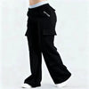 Women's Loose-Fit Casual Pants with Pockets – Solid Color Two-Tone Label by FitiqueFit
