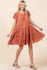 Lace Detail Ruffled Button Down Tiered Dress For Women – Romantic, Fluttering, Trendy, Elegant, Boho, Feminine & Whimsical Style by Stevvex