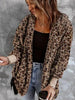 Trendy Fuzzy Leopard Hooded Jacket with Long Sleeves Casual Fit Comfortable Jacket For Women by Stevvex