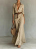 Women's Belted Irregular Pleated Dress by FitiqueFit