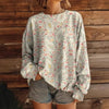 Women’s Printed Crew-Neck Sweatshirt – Long Sleeve Casual Top by FitiqueFit