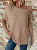 Asymmetrical Neck Short Sleeve T-Shirt by Simply Love