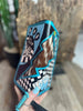 Turquoise Rocker Electric Rodeo Large Zippered Wallet by Neon Spur