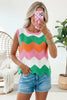 Women’s Rainbow-Striped Cropped Sweater Vest by FitiqueFit