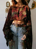 Women's Ethnic Style Printed Loose Long-sleeve Short Crop Top by My Store