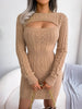 Hollow-Out Cable Knit Bodycon Sweater Dress by FitiqueFit