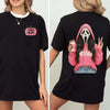 Pink Spooky Mama T-Shirt - 2-Sided Halloween Ghost Mama Tee by Dog Mom Hat
